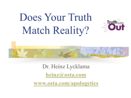 RealityLecture - Heinz Lycklama`s Website