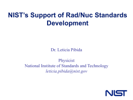 NIST`s Support of Rad/Nuc Standards Development (File