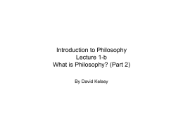 Introduction to Philosophy Lecture 1
