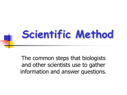 Scientific Method - Union Public Schools