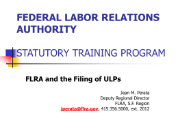 FLRA and the Filing of ULPs