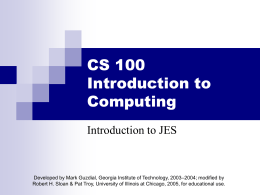 IntroductionToJES.1 - UIC Computer Science