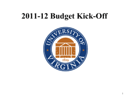 Budget Kick-off Pres.. - University of Virginia