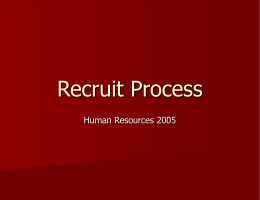 Recruit Process - Human Resources