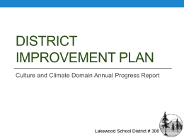 District Improvement Plan - Lakewood School District #306