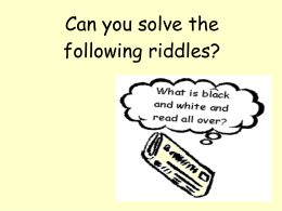 riddles - Look and Learn