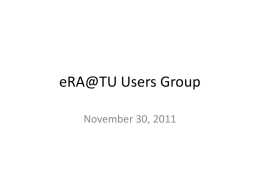eRA@TU Users Group