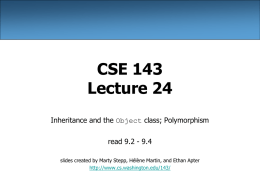 CSE 143 Slides - Building Java Programs
