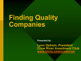 What Makes a Quality Company?