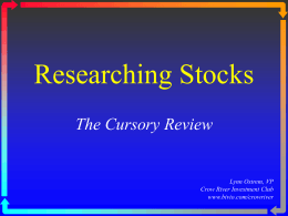 OnLine Stock Research