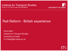 Rail Reform - British Experience