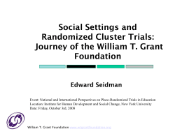 Journey of the William T. Grant Foundation