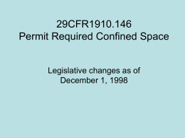 29CFR1910.146 Permit Required Confined Space