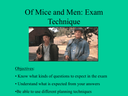 Of Mice and Men exam technique