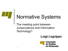 Normative Systems - School of Electrical Engineering and Computer