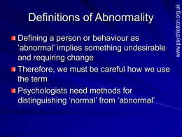 Definitions of Abnormality