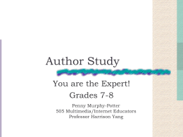 Author Study WebQuest by Penny Murphy-Potter