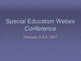 Special Education Webex Conference