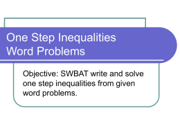 One Step Inequalities Word Problems