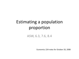 Estimating a population proportion