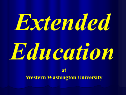 Extended Education - Western Washington University