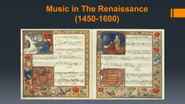 Music in The Renaissance (1450