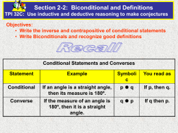 2-2 and 5-4 PPT Biconditionals, Inverse, Contrapositive