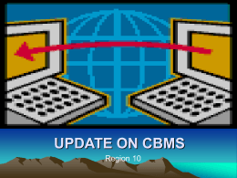 update on cbms