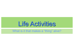 Life Activities Chapter 1