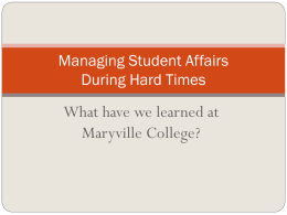 Managing Student Affairs During Hard Times