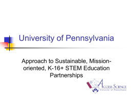 University of Pennsylvania - AAAS Education and Human