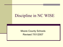 Discipline in NC Wise - Rutherford County Schools