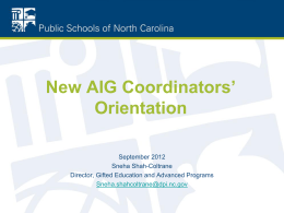 Local AIG Plans - NC Academically or Intellectually Gifted Programs