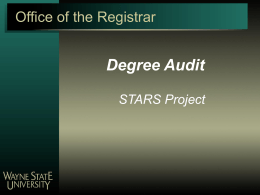 Degree Audit Presentation - Student Tracking Advising Retention