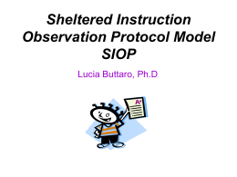 Sheltered Instruction Observation Protocol Model