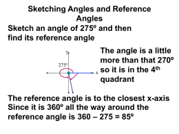Sketching Angles and Reference Angles Sketch an angle of 275º