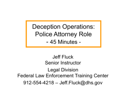 Deception Operations: Police Attorney Role