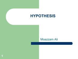 Hypothesis - uogenglish