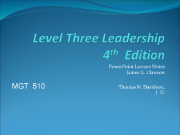 Level Three Leadership 3rd Edition