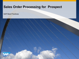 Sales Order Processing for Prospect
