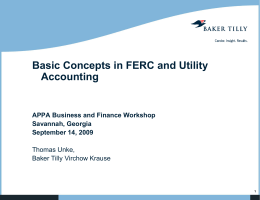 Basic Concepts in FERC and Utility Accounting