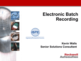 Electronic Batch Record