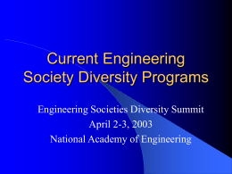 Current Engineering Society Diversity Programs