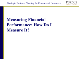 Measuring Financial Performance - Agricultural Economics