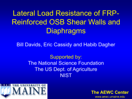 Lateral Load Resistance of FRP-Reinforced OSB Shear Walls and
