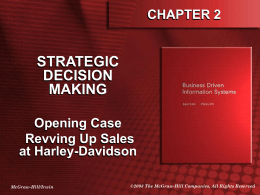 Chapter 2: Strategic Decision Making