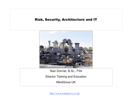 Risk, Security, Architecture and IT