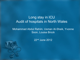Long stay in ICU - Welsh Intensive Care Society