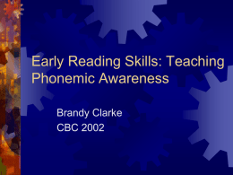 Phonemic Awareness and Reading