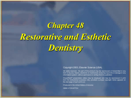 Restorative and Esthetic Dentistry